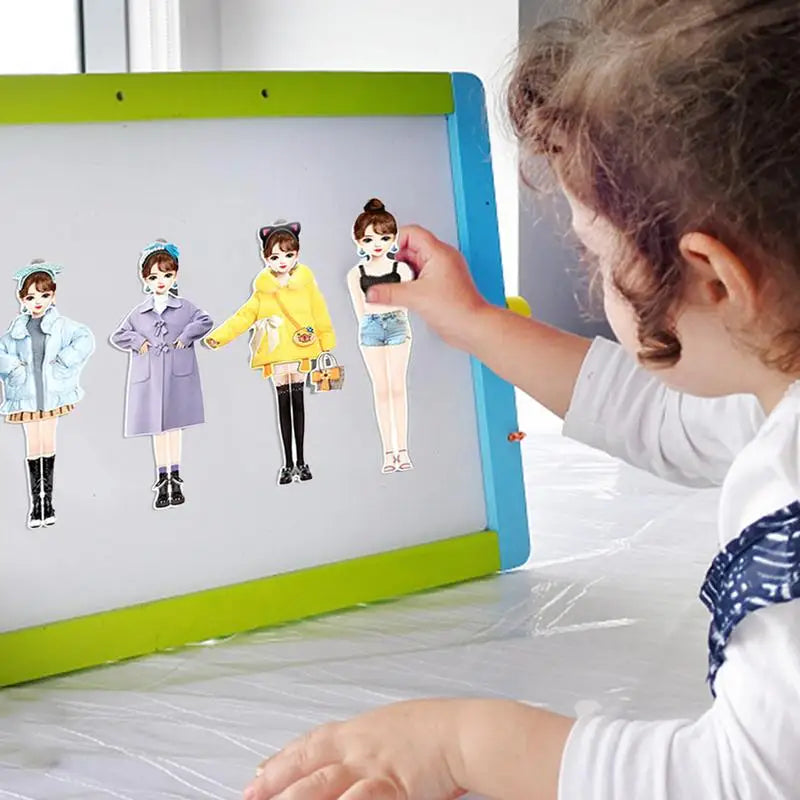 Magnetic Princess Paper Dolls Cutouts Pretend Play Outfit Magnet Clothes Puzzles Creative Fashion Dress Up For Birthday gifts Zpaxo