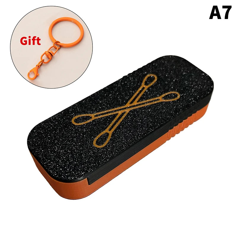 CMNew Mini Sliding Cotton Swab Storage Box Keychain Portable Case Zpaxo A7