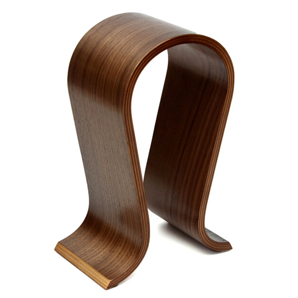 Walnut Finish Wooden Headphones U Shape Stand Holder Headset Desk Display Shelf Rack Hanger Bracket for Sony Headphone Zpaxo