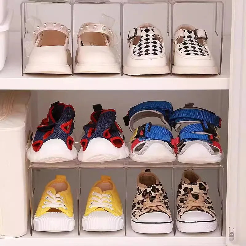 1 Transparent Acrylic 4 Compartments Shoe Rack No Need Electricity Zpaxo