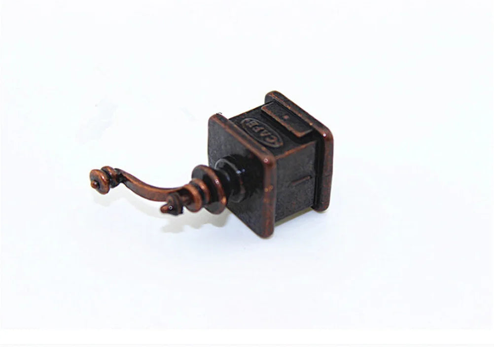 ▶1Pc 1/12 Dollhouse Miniature Kitchen Vintage Coffee Grinder For Doll Gift Zpaxo