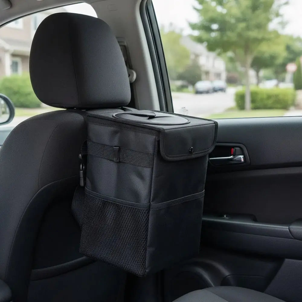 Oxford Cloth Car Trash Can Waterproof Washable Hanging Garbage Bag Zpaxo