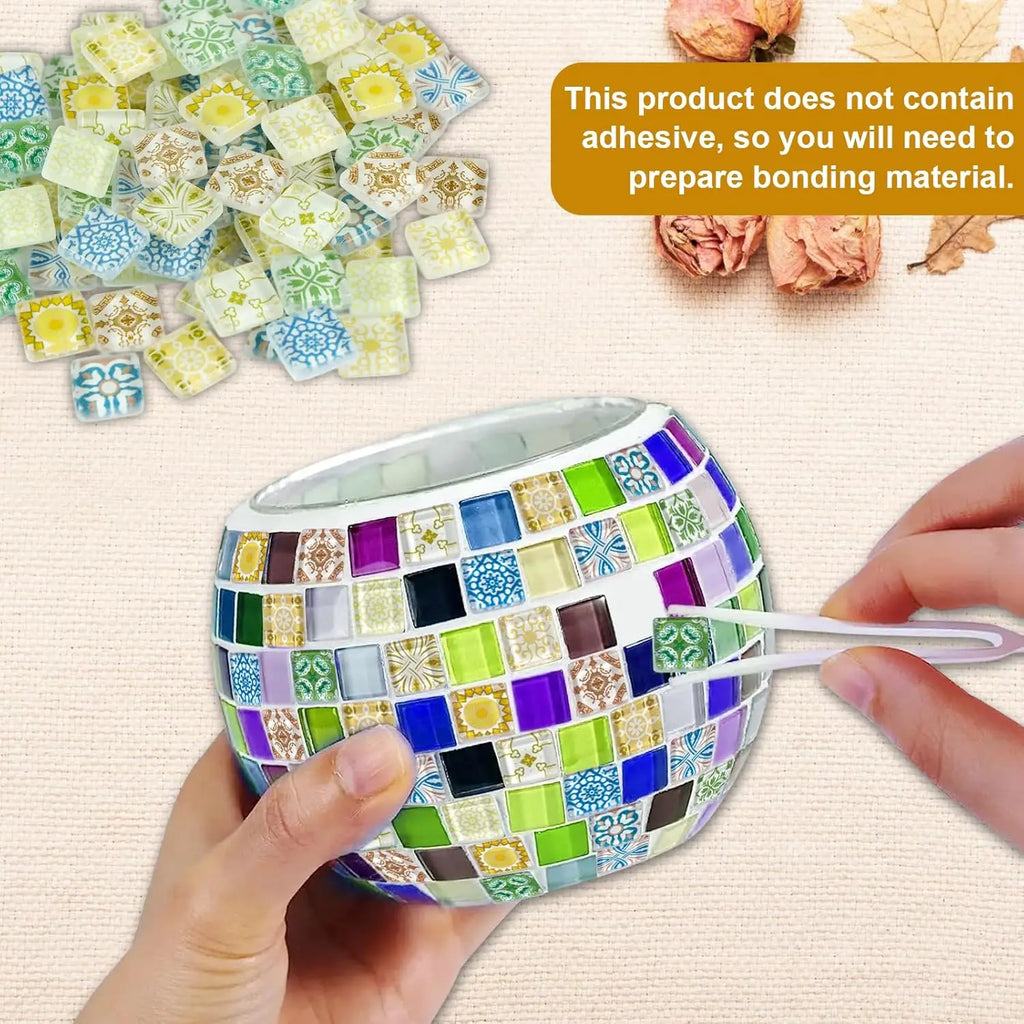 20-Pack Bohemian Crystal Glass Mosaic Tiles – 1.5cm DIY Craft Glass Mosaic Tiles Zpaxo