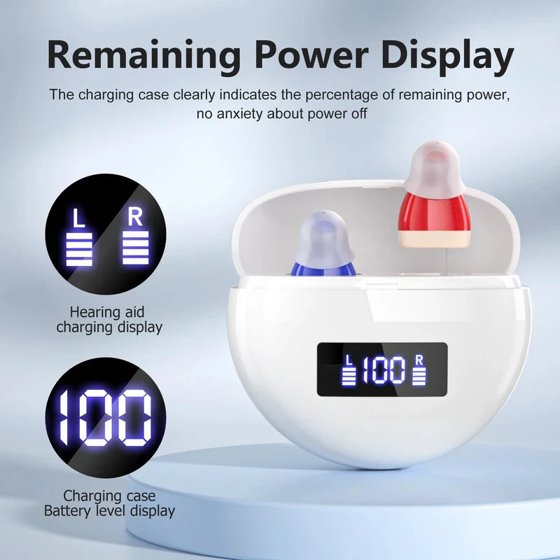 Portable Rechargeable Hearing Amplifiers Headphones Adults Magnetic