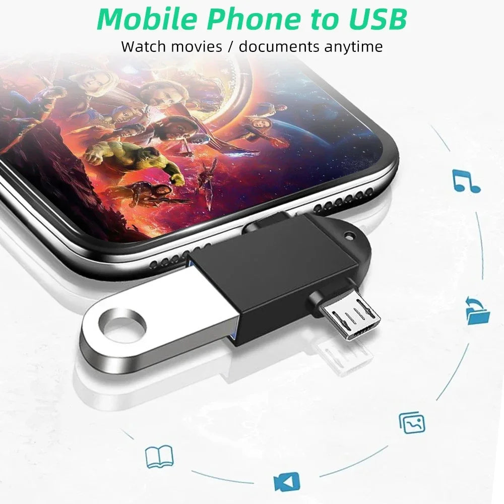 2-in-1 OTG Adapter C Micro USB USB3 0 Female Speed Data Transfer Zpaxo