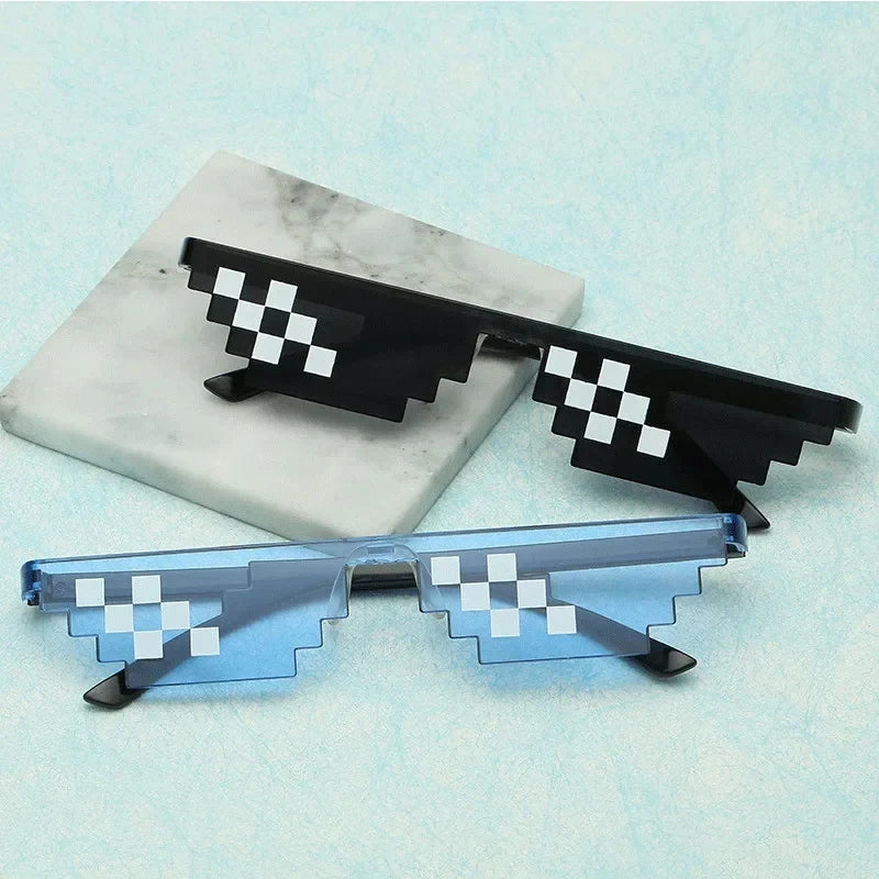 Pixelated Mosaic Party Glasses – Anime Meme Photo Props