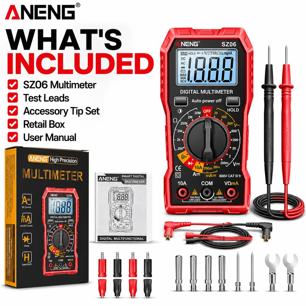 ANENG SZ06 Multimeter 2000 Diode Counts Digital AC DC Voltage Current