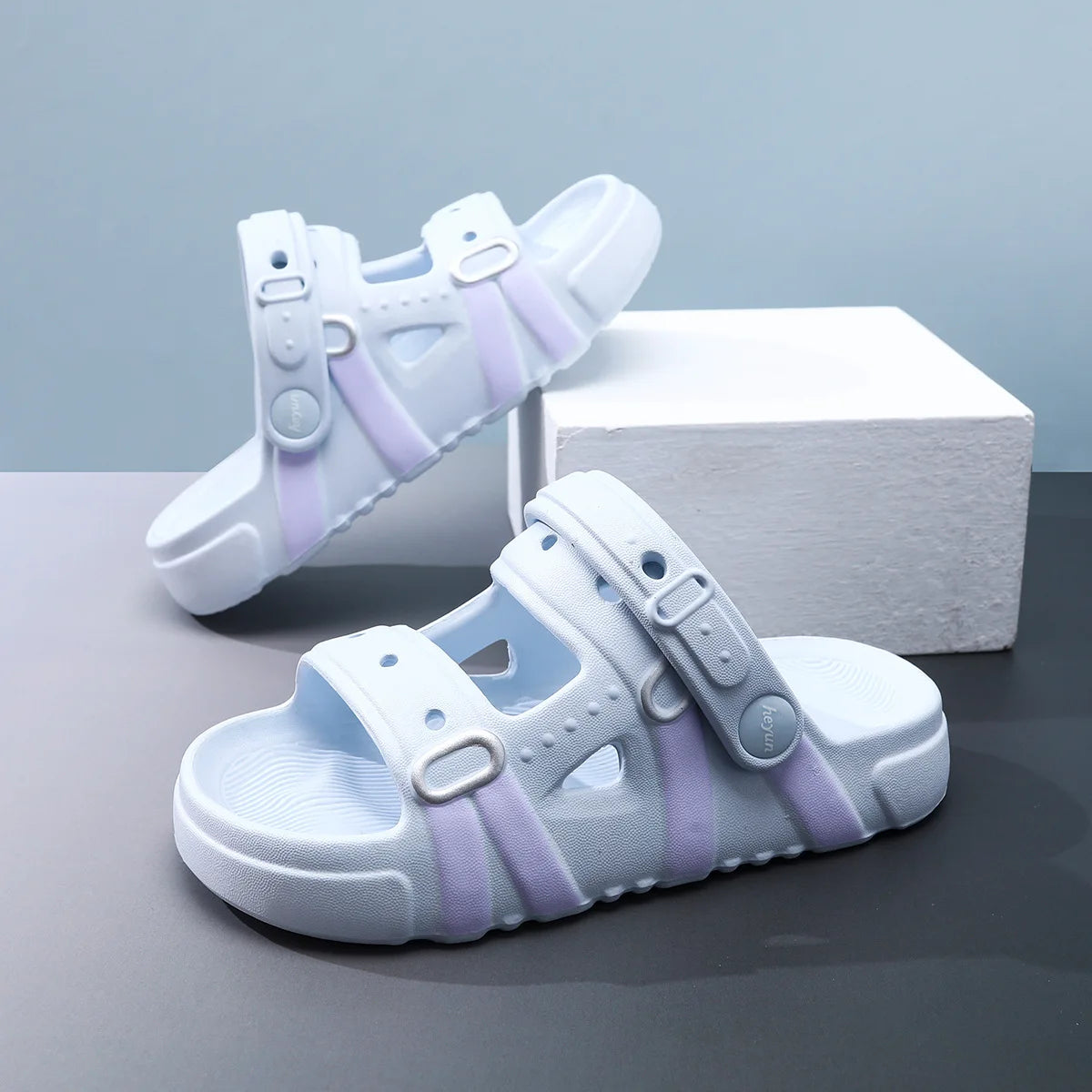 Women's Summer Outdoor Sandals EVA Material Comfortable Breathable Zpaxo light blue 37-38
