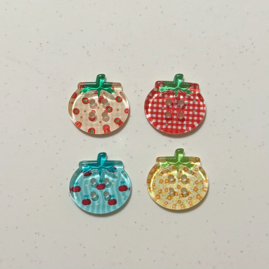 Tomato Clear Resin Buttons 8/10/15Pcs – DIY Sewing Craft
