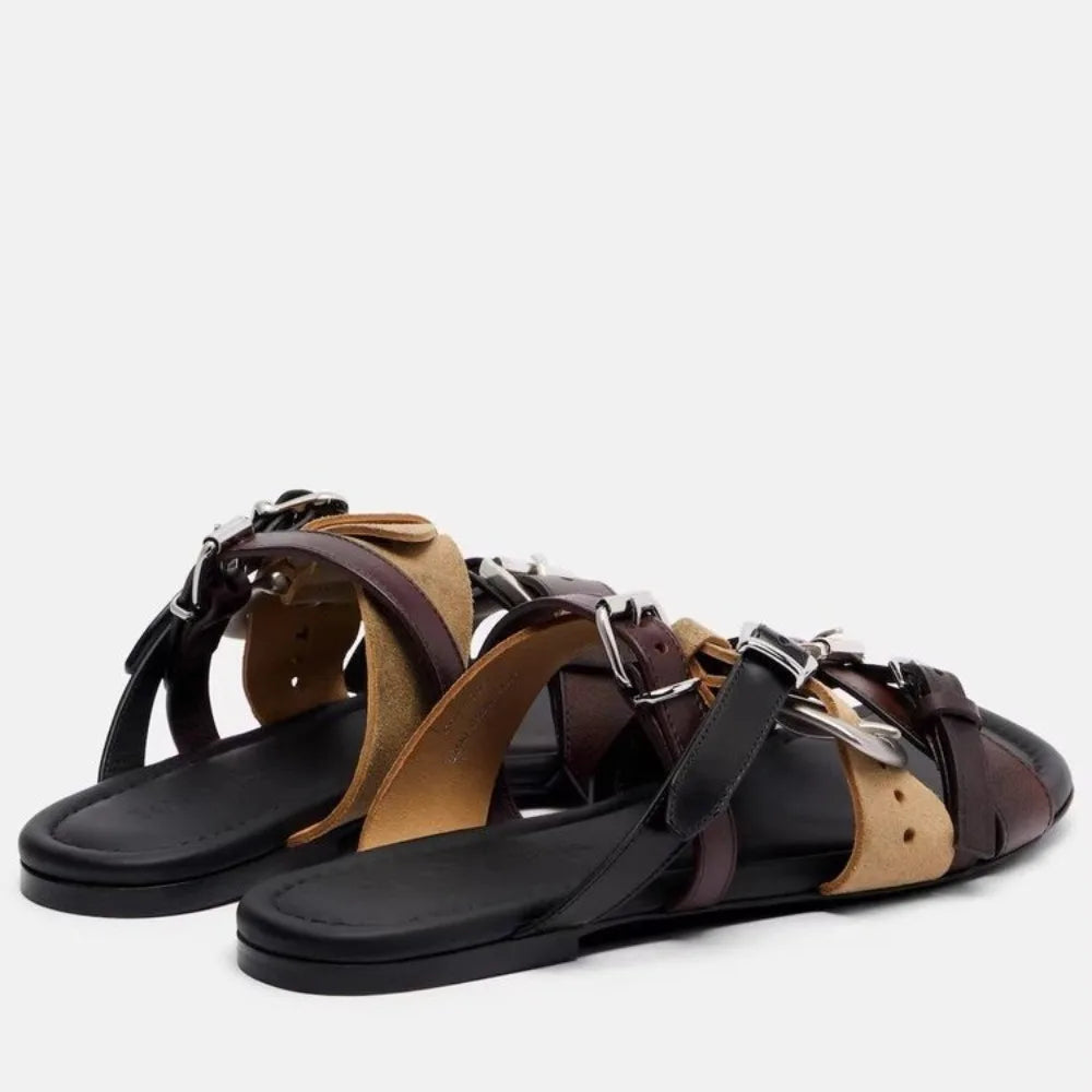 Belt Buckle Roman Vacation Sandals Slippers Women 2026 Summer Retro
