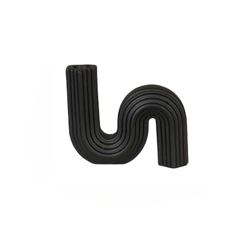 Nordic-style S-curve Candle Holder Creative Striped Ceramic Base