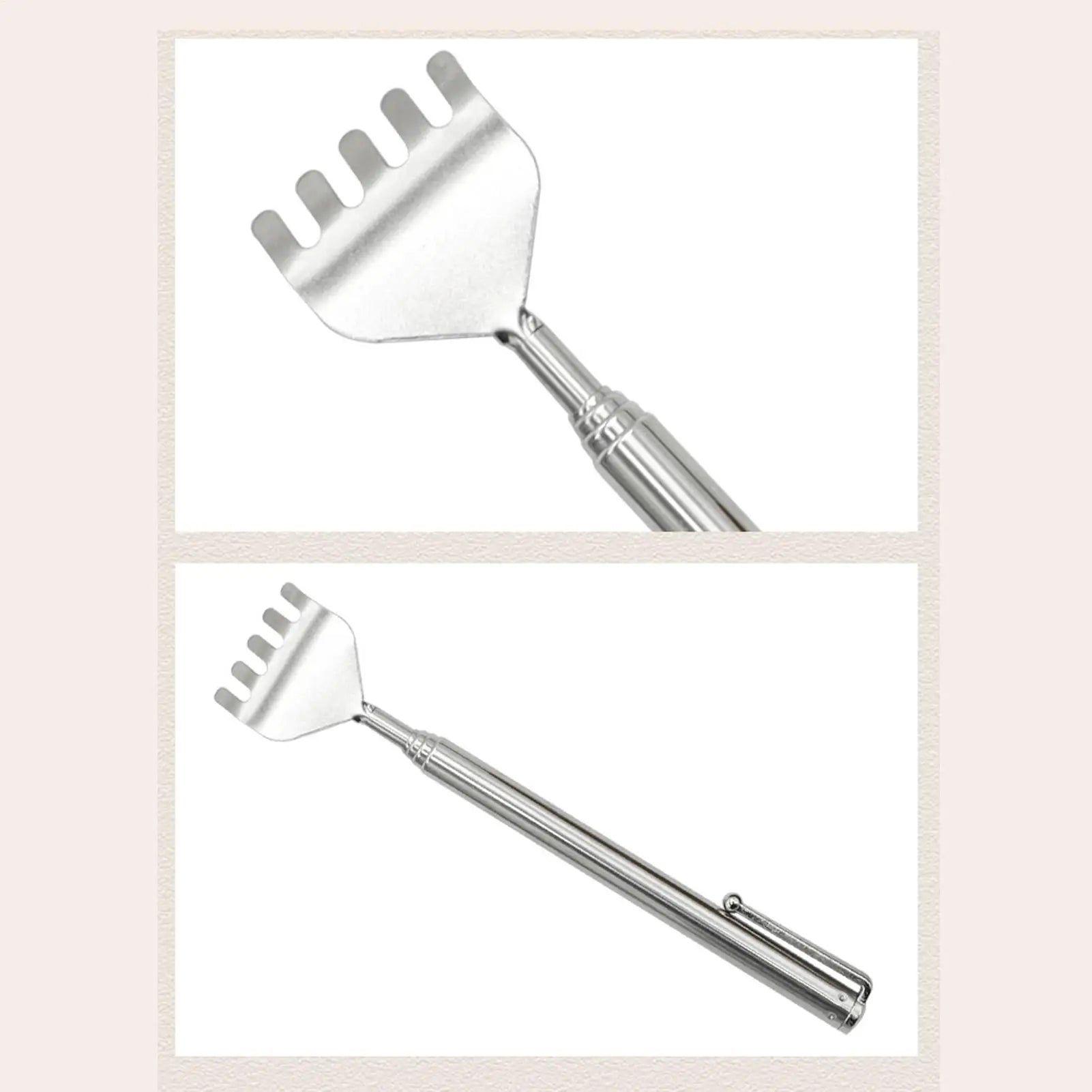 Extendable Telescopic Stainless Steel Back Scratcher & Massager Back Scratcher Zpaxo