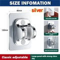 Shower Holder Suction Cup Holder 360° Adjustable Showerhead Holder Plating Shower Rail Head Bathroom Wall Mount Bracket Zpaxo Silver