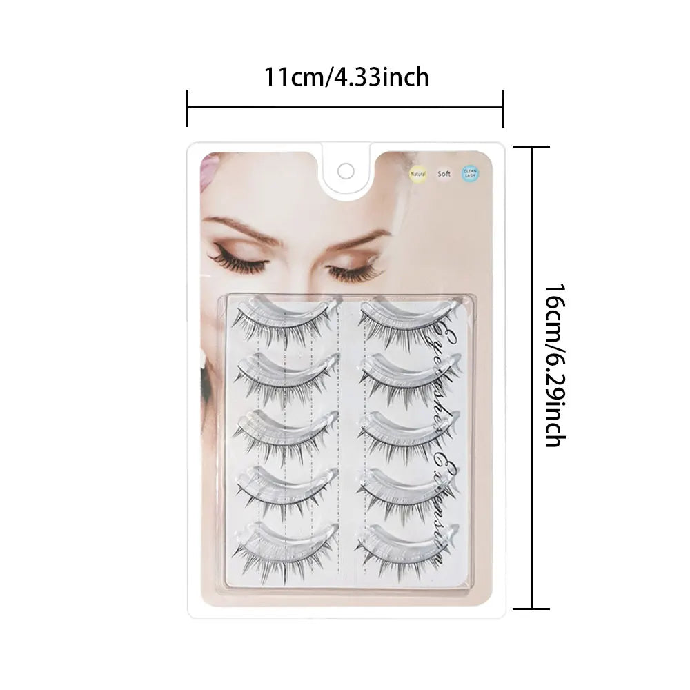 5 pairs of transparent and dynamic stem eyelash extensions - reusable, easy to use, natural appearance,enhance eye appearance Zpaxo