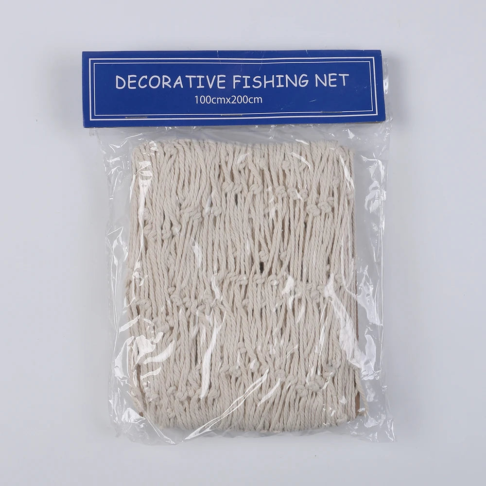 Fishing Net Wall Hangings Decoration 1M*2M for Pirate Party Hawaiian Party Nautical Themed Cotton Fish Ney\t Home Decor Zpaxo Brown
