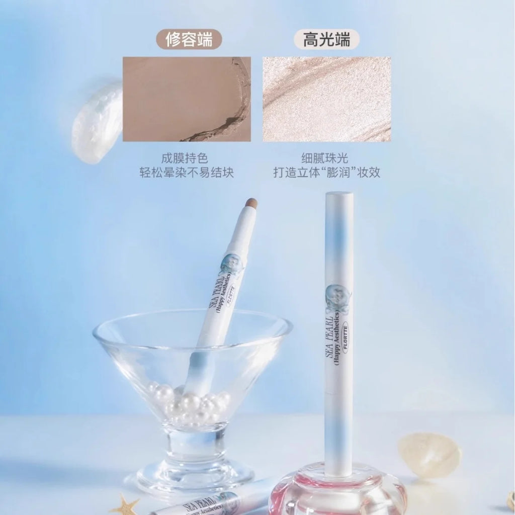 Flortte Double-end Highlighter Countour Pencil Light Shadow Shaping matte Cream Concealer Shading Transferproof Makeup Zpaxo