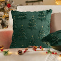 Christmas Plush Pillowcase – Xmas Tree & Reindeer Cushion Cover Festive Pillow Cover Zpaxo A-Green