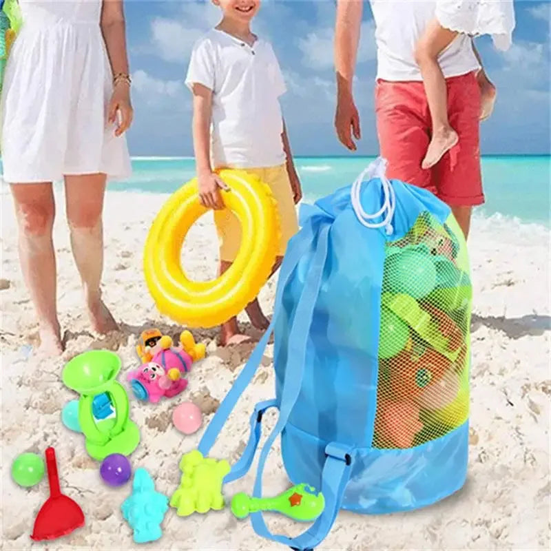 Foldable Beach Toy Bag Storage Pouch Tote Mesh Travel Organizer