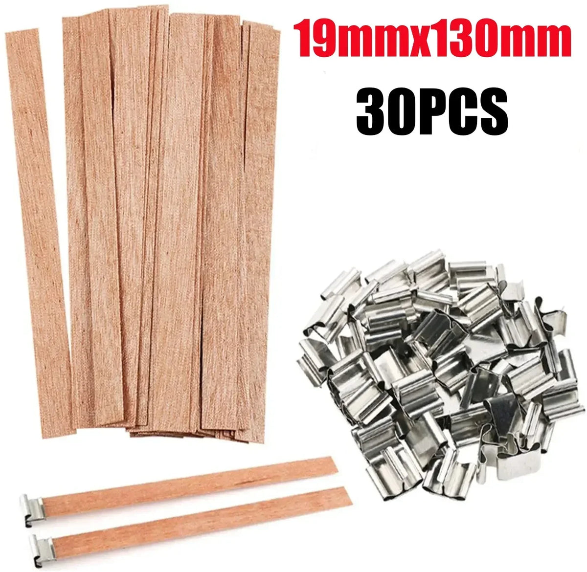 Handmade Soy Wax Candles Wooden Wicks DIY Aromatic Single Wick Design Zpaxo XL-30PCS