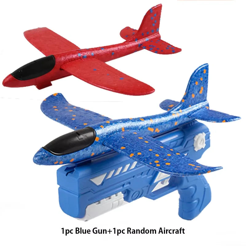 Children's Foam Ejection Aircraft Toys Parent-child Interaction Zpaxo Blue Gun Random