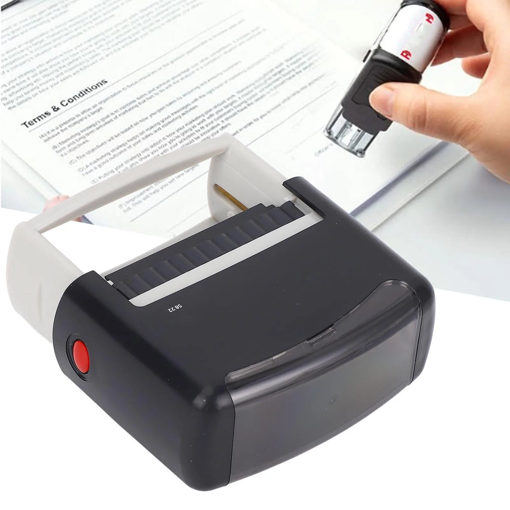 Self Inking Stamper Letter Number Symbol Refillable Automatic Press Stamper Ink Stamper for Office School Home 58x22MM Shell Zpaxo Default Title