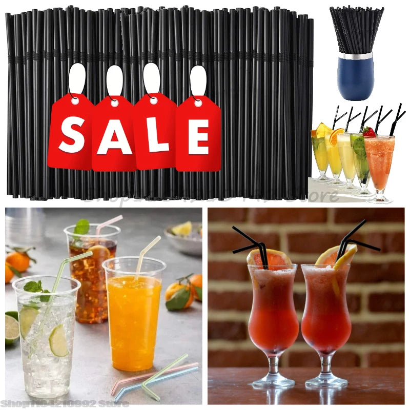 Colorful Bendable Straw Drinking Straw for Milk Tea Bar Party Drinking Wedding Kitchen Beverage Straws Plastic Drinking Straws Zpaxo