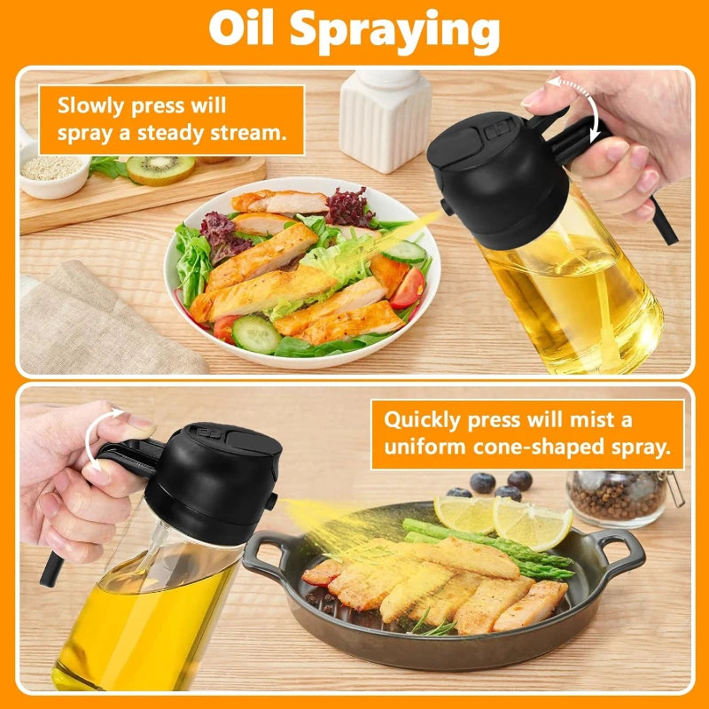 2in1 500ml plastic Oil Sprayer Oil Spray Bottle Oil Tank BBQ Kitchen Baking BBQ Picnic Kitchen Tools for Businesses Zpaxo
