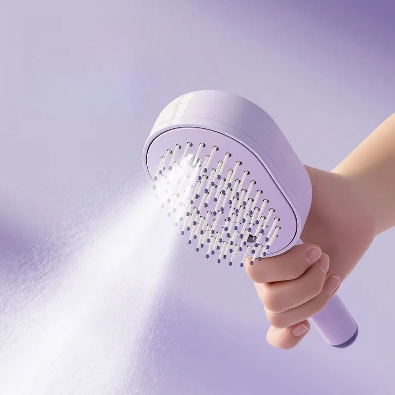 Self Cleaning Electric Spray Comb Comb for Cats with Steam Hair Comb Macaron Color Smooth Shiny Nourishing Red Light Scalp Care Zpaxo