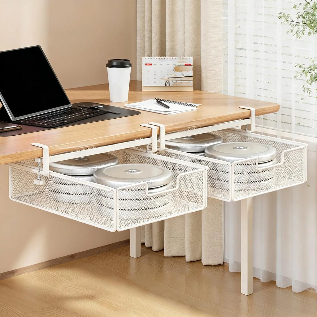 Under Desk Drawer Slide Out No Drilling Storage Organizer Tray Self
