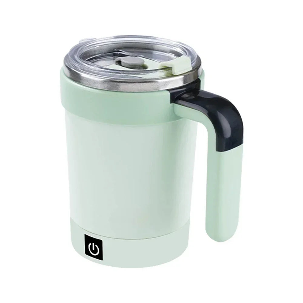 USB Self-Stirring Mug with LCD Temp Display & Warm Coaster Self-Stirring Mug Zpaxo green 380ml