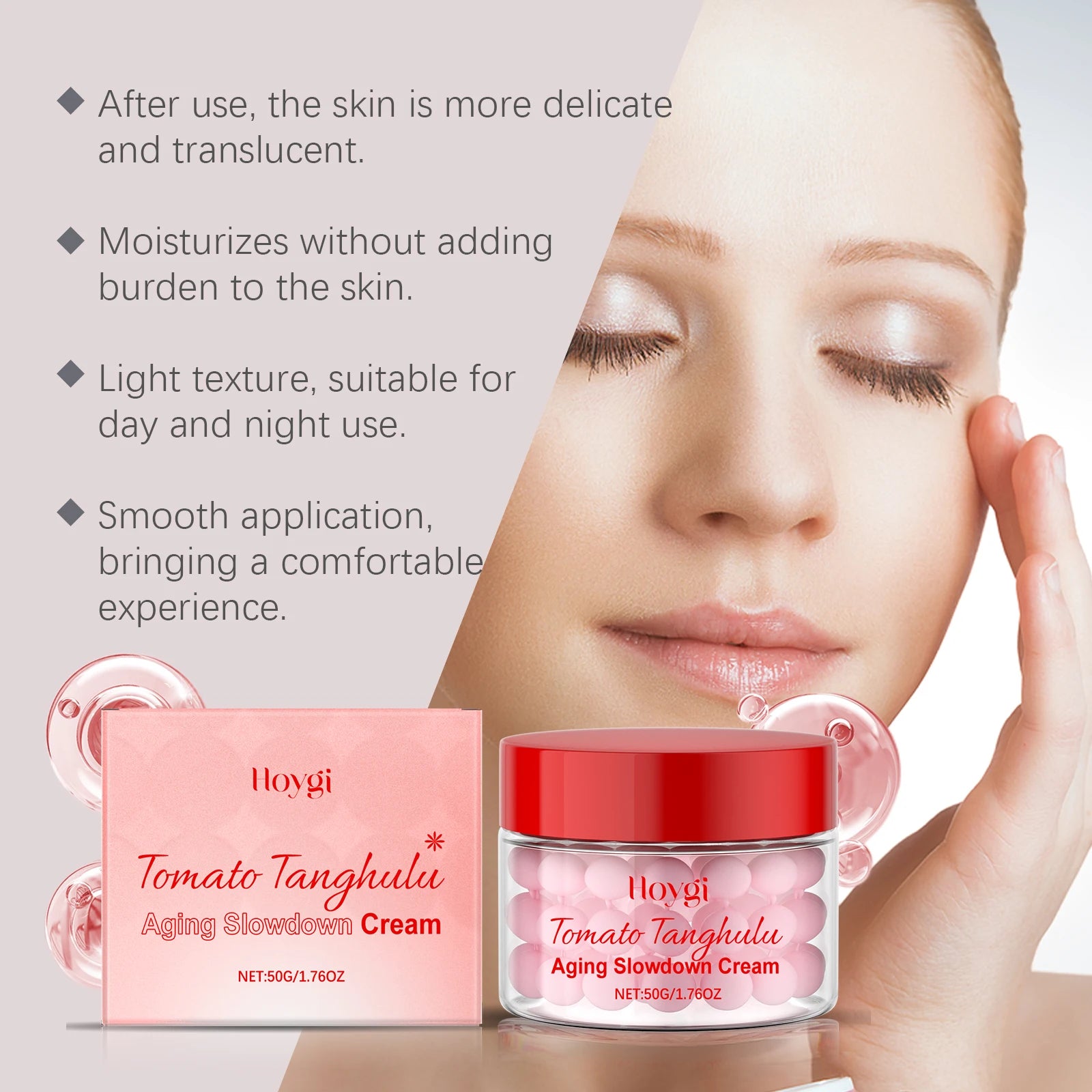 Anti-Aging Tomato Capsule Brightening Facial Moisturizer Cream-Hydrating Firming Reduces Fine Lines Non-Greasy Relieves Dryness Zpaxo