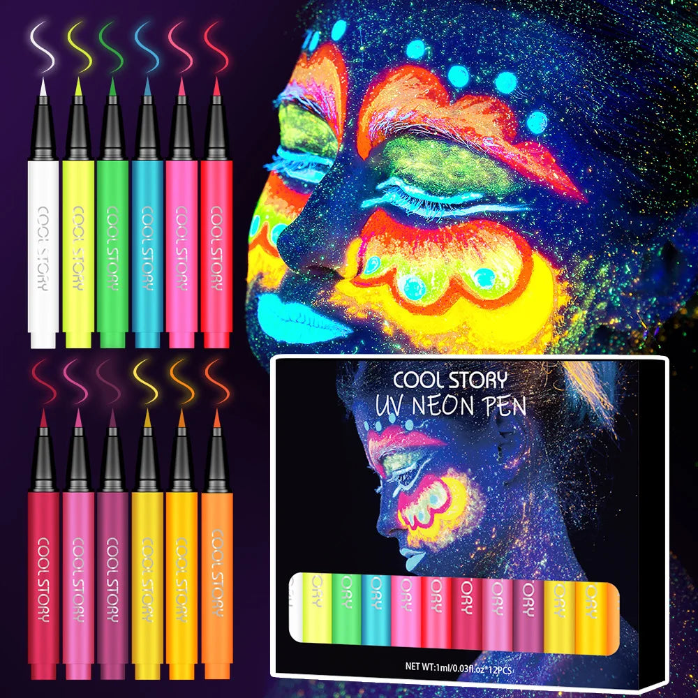 Colorful Liquid Eyeliner Quick-drying Pencil Eyeshadow Fluorescent UV Zpaxo