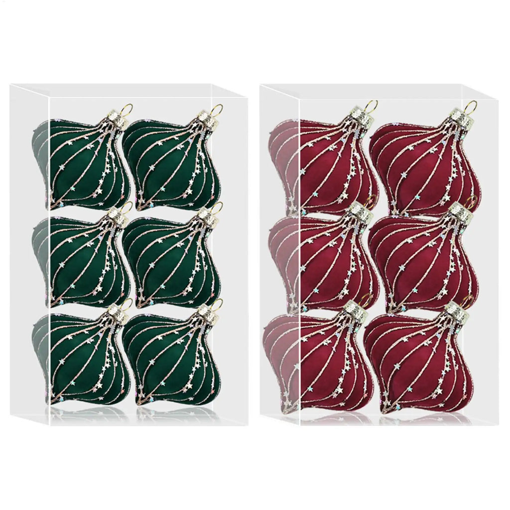 Velvet Christmas Balls Flocked Ornaments Glitter Hanging Pendants
