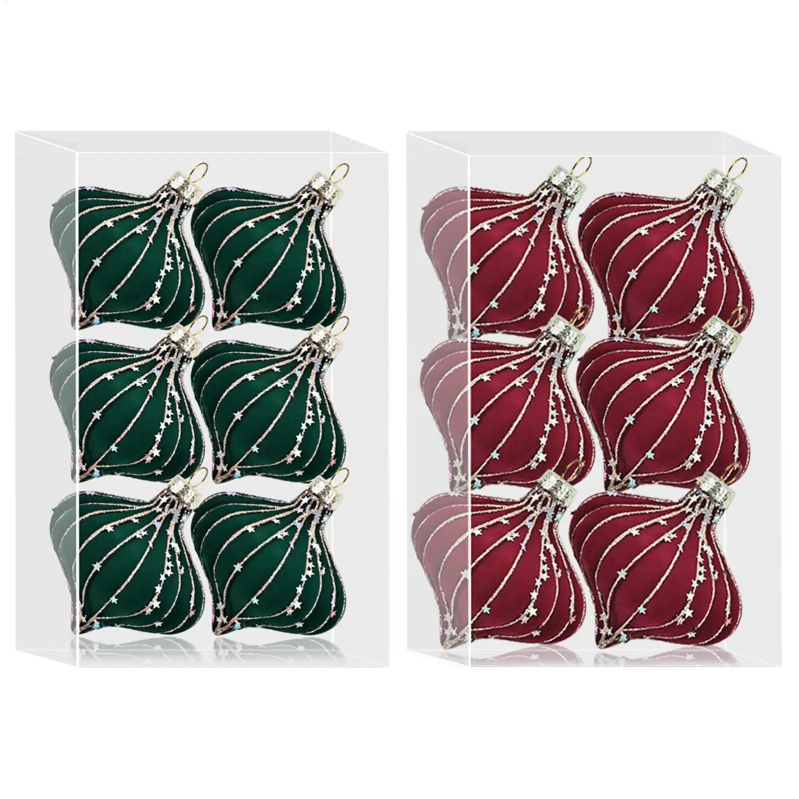 Velvet Christmas Balls Flocked Ornaments Glitter Hanging Pendants