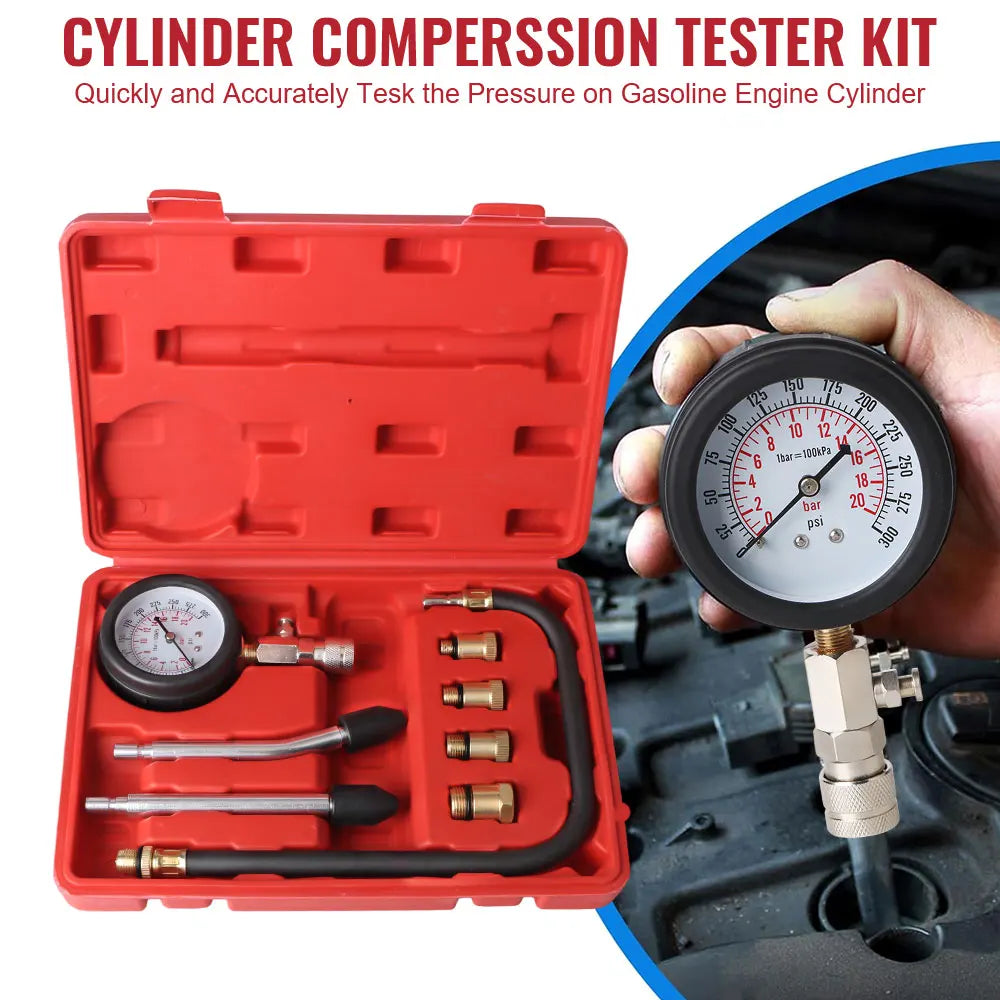 Gasoline Engine Compression Meter M10 M12 M14 M18 Adapter Pressure