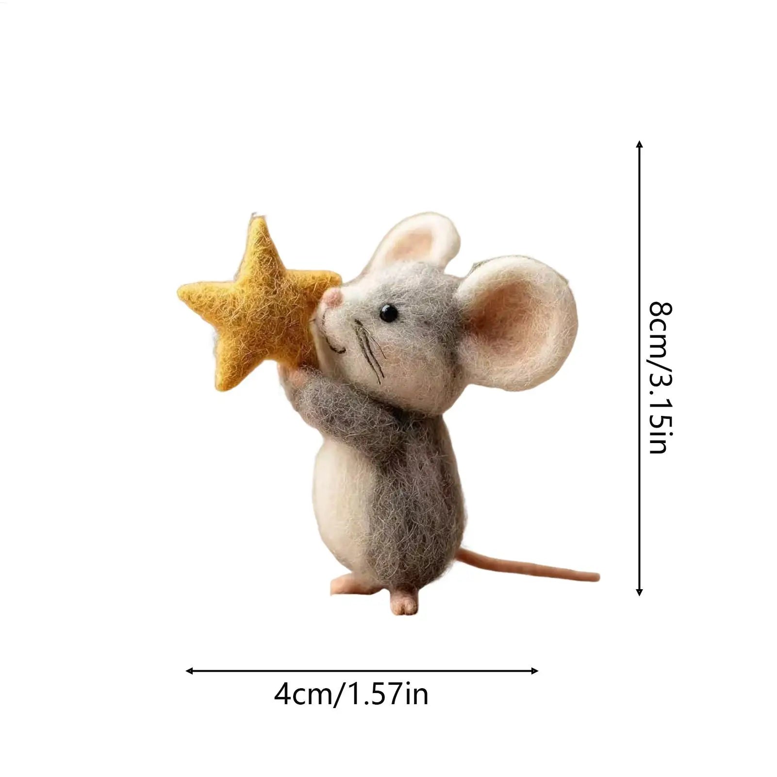 Felt Mice Toy Cute Tabletop Decor Easter Holiday Home Fireplace