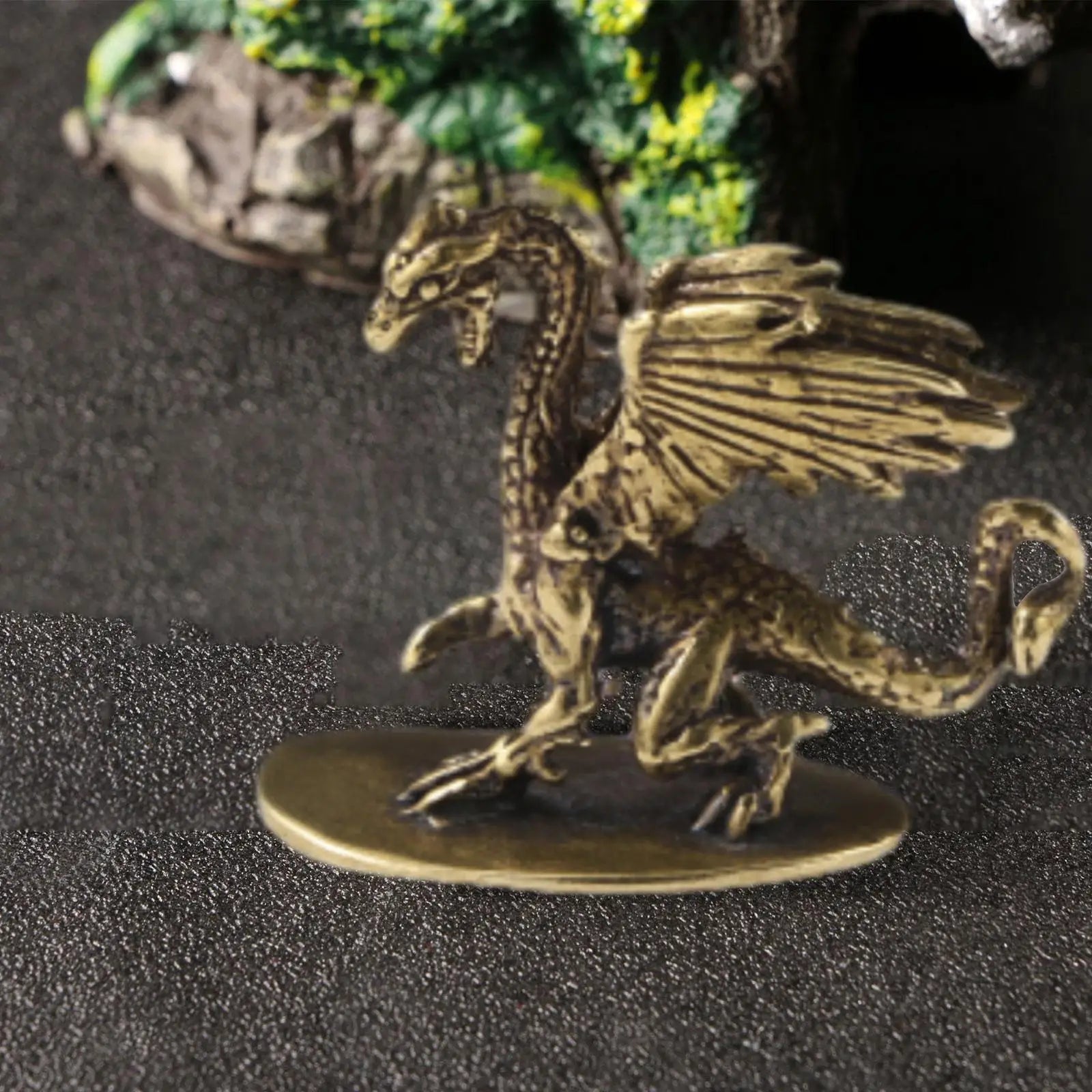 Brass Flying Dragon Figurine – Miniature Tea Pet Sculpture Dragon Figurine Zpaxo