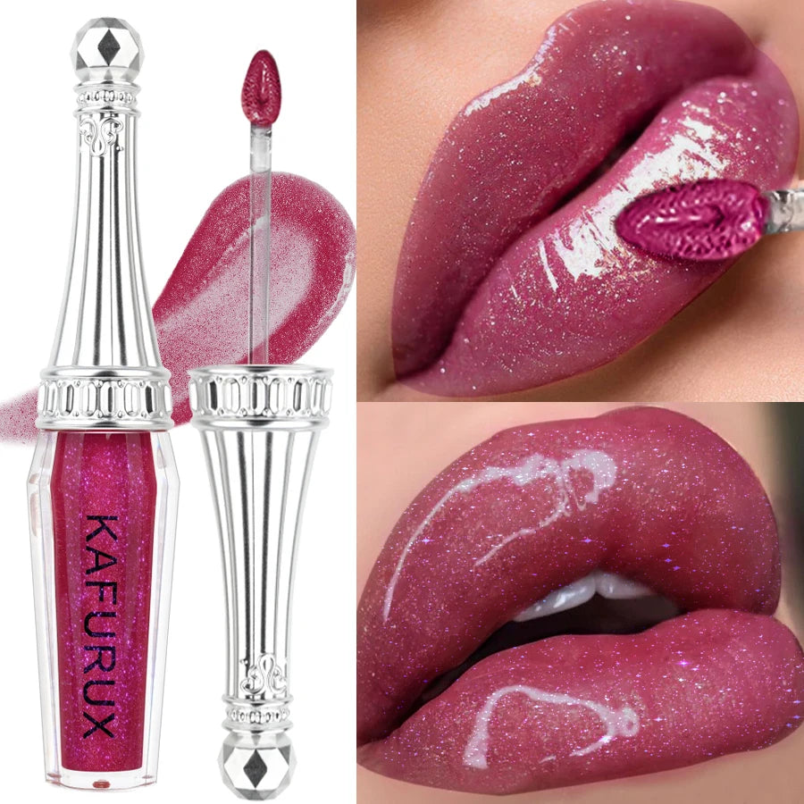 6 Colors Glitter Lip Glaze Long Lasting Gloss Waterproof Liquid