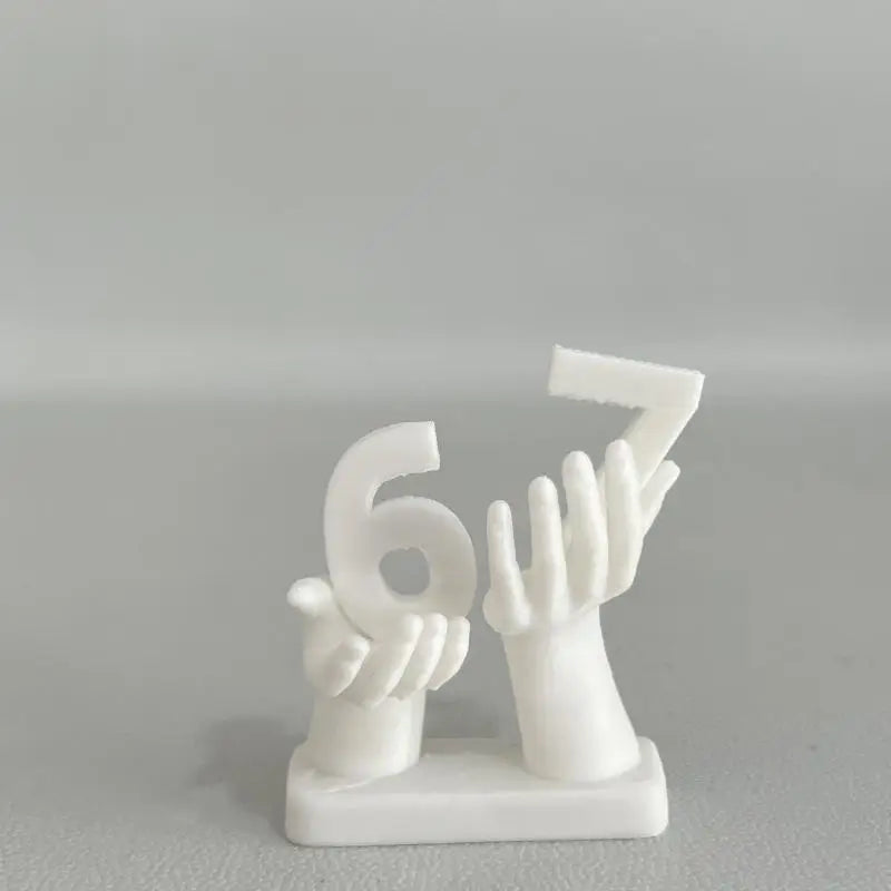 3D Printed Figurine Holding Digital Italian Brain Rot Math 67 Funny Zpaxo B