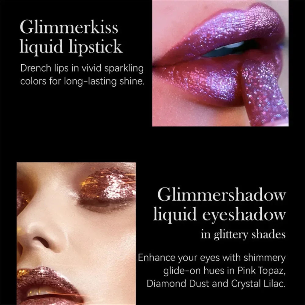 7 Colors Glitter Lipstick Waterproof Long Lasting Diamond Pearlescent Metallic Non-stick Cup Lipstick Women Lips Makeup Cosmetic Zpaxo