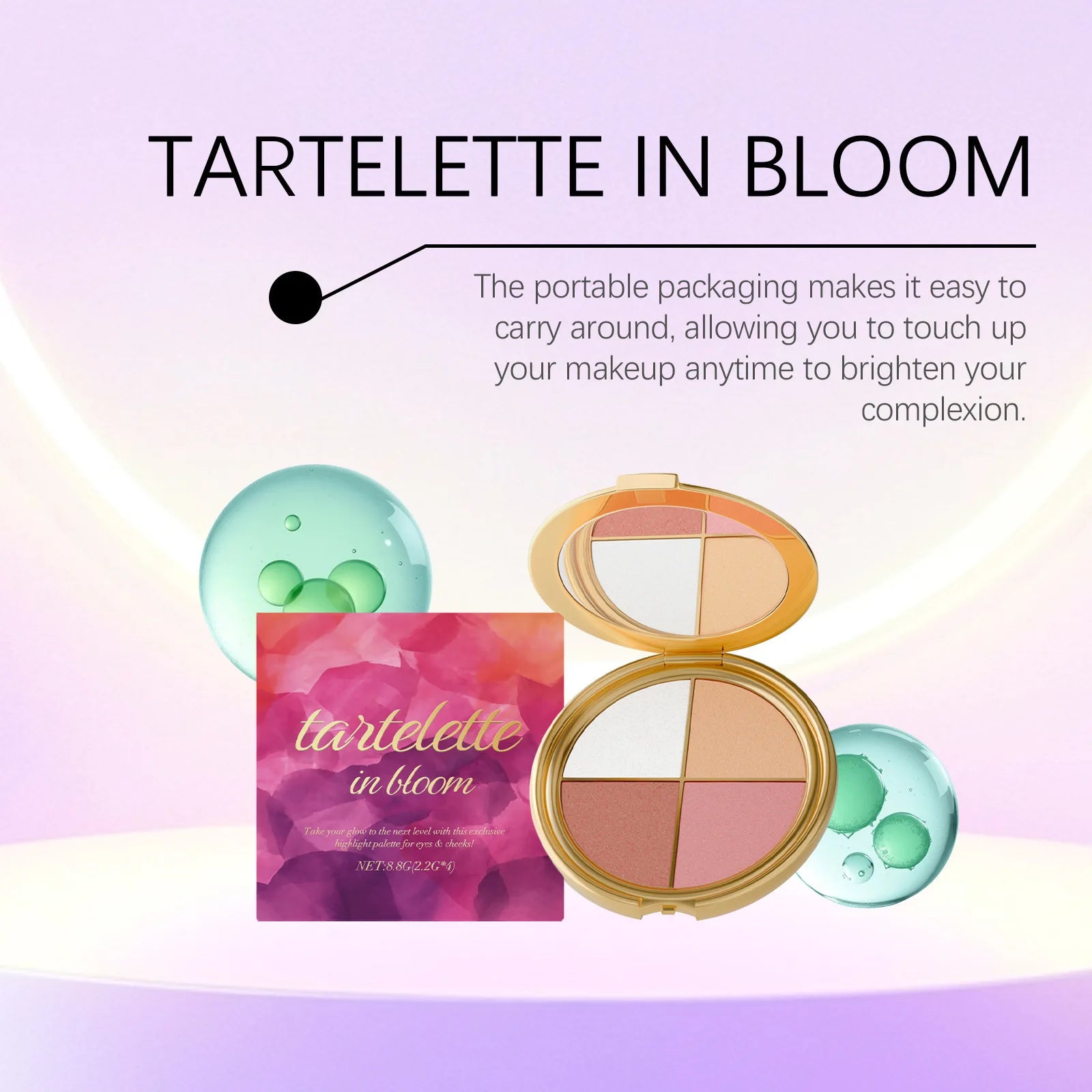 4-Color Highlight Powder Blush & Eye Shadow Palette | Natural Glow Eye Shadow Palette Zpaxo