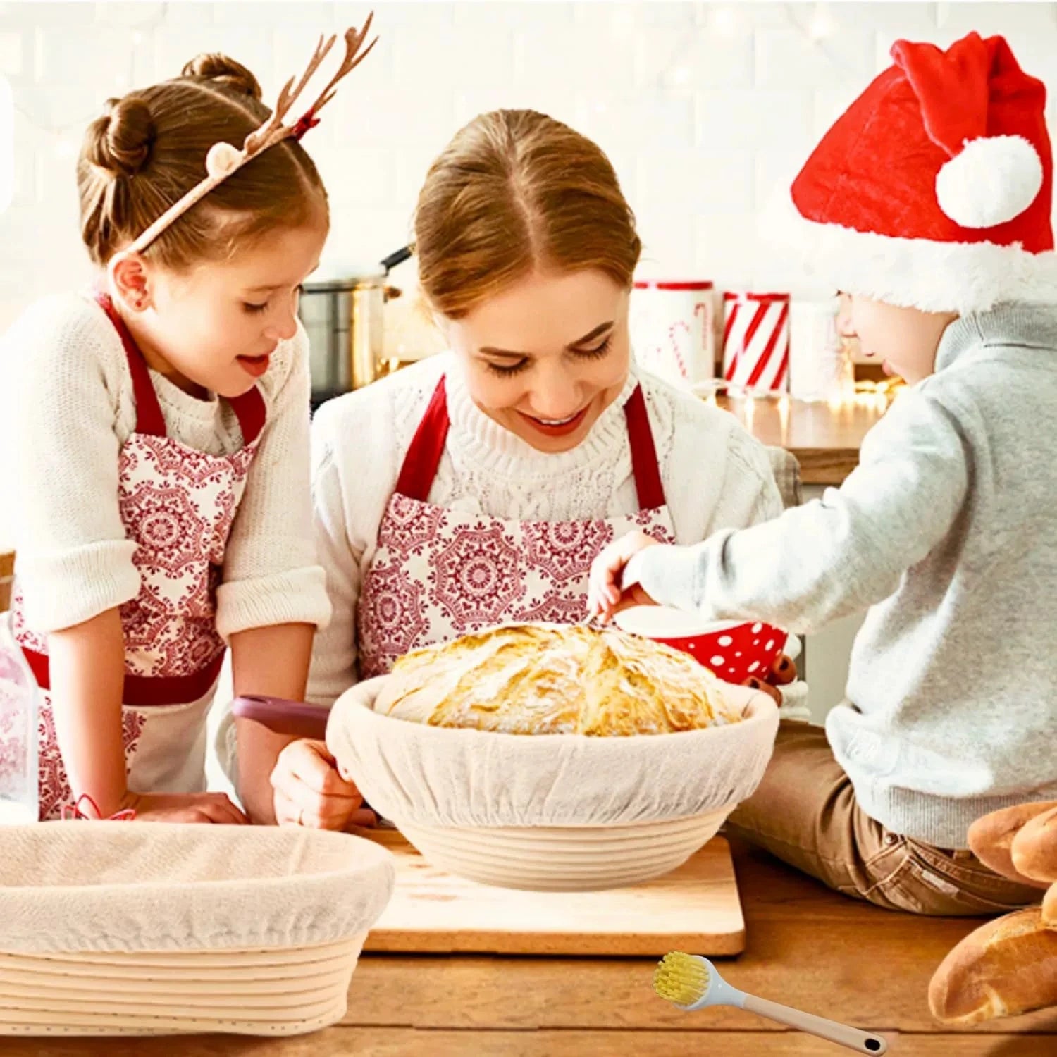 Bread Include Banneton Baskets Basket Covers Metal Scraper Plastic Zpaxo