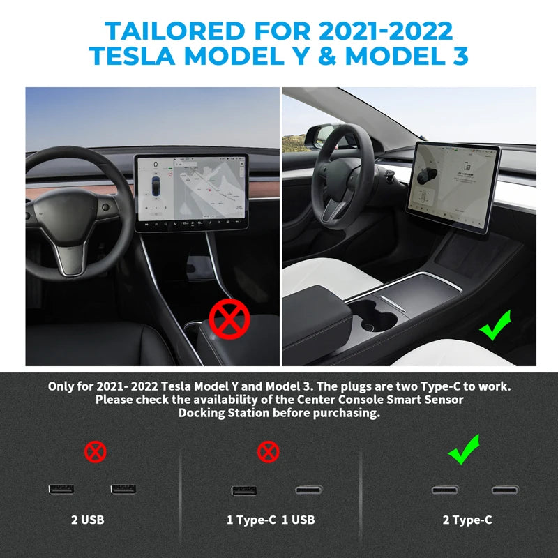 Tesla Model 3 & Y USB Hub – 27W Fast Charger Docking Station