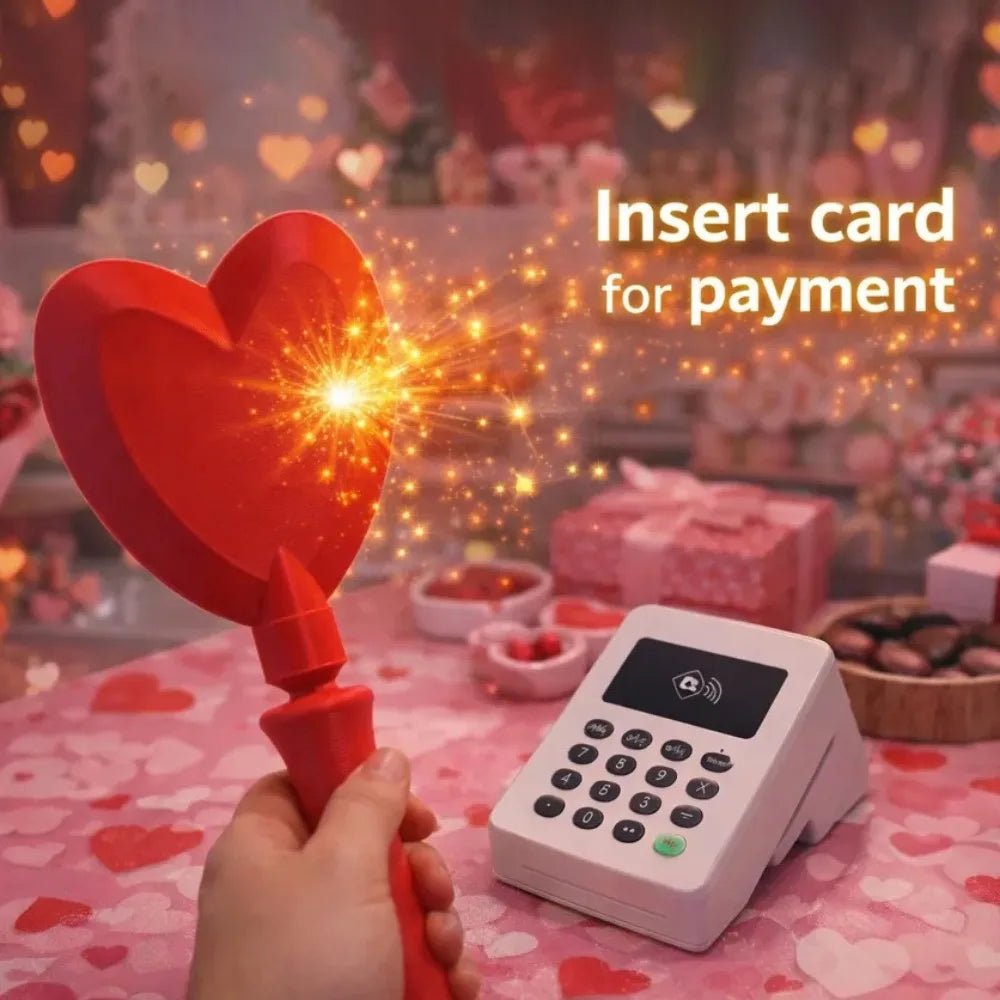 Creative Red Heart Wand Contactless Payment Magical Tap Pay Credit