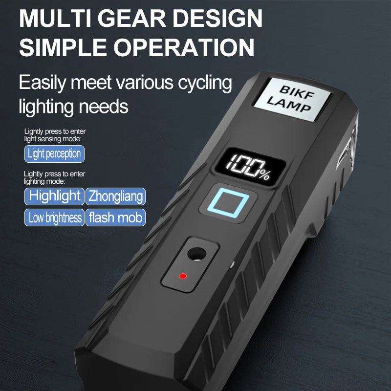 Intelligent Light Sensing Bicycle Riding TYPE-C Charging Digital Zpaxo