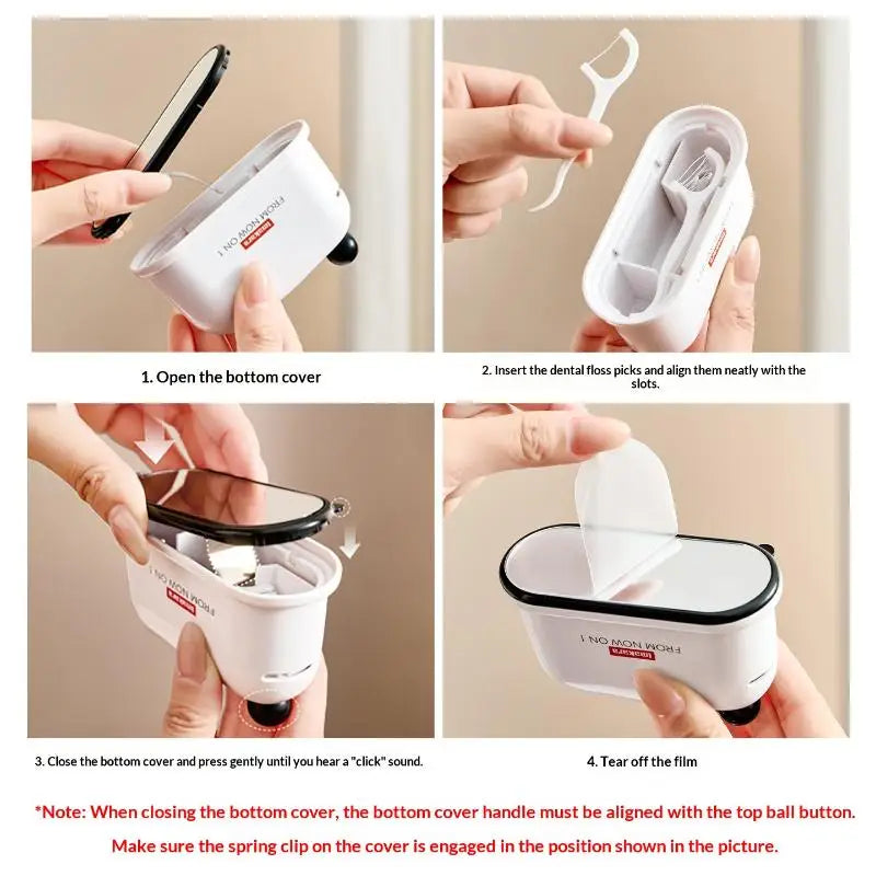 Automatic Dental Floss Pick Dispenser – Dustproof & Portable