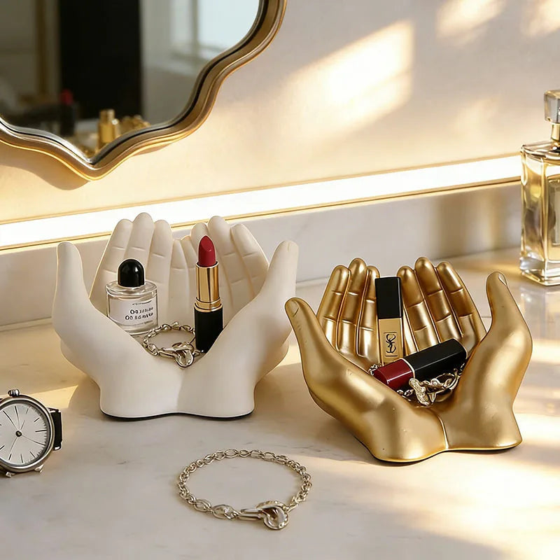 Palm Storage Box – Lipstick, Perfume & Key Organizer for Dresser Tabletop Storage Organizer Zpaxo