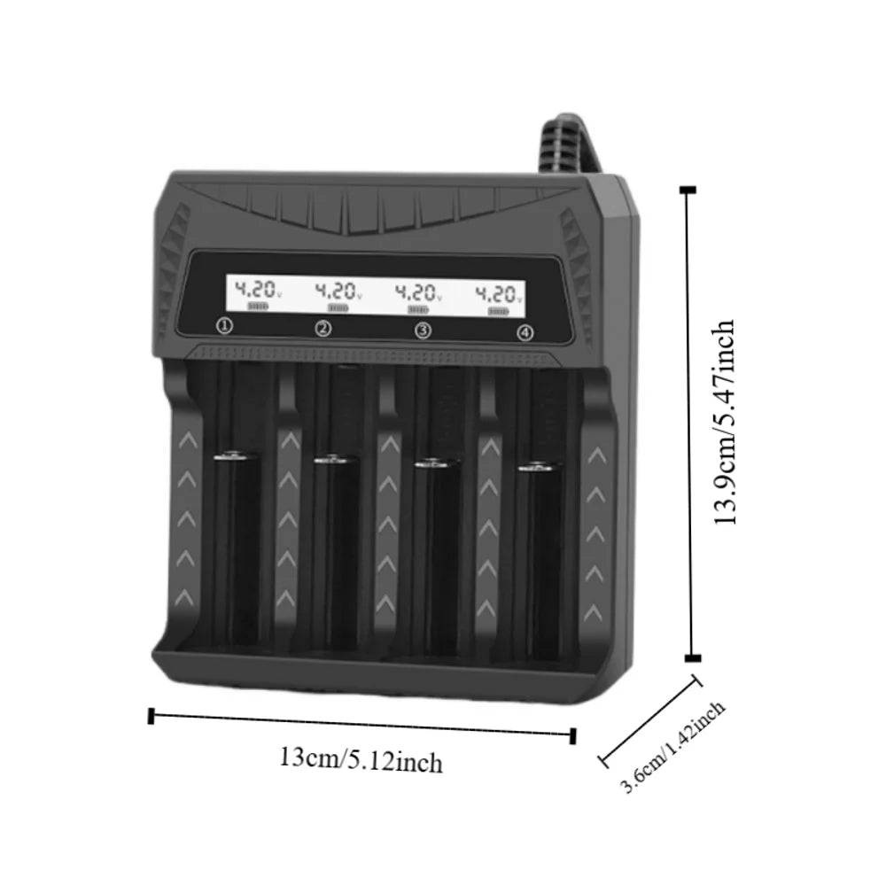 4 Slots Lithium Battery Charger 1 2V-1 5V Ni-MH 3 7V-4 2V Li-ion LCD Zpaxo