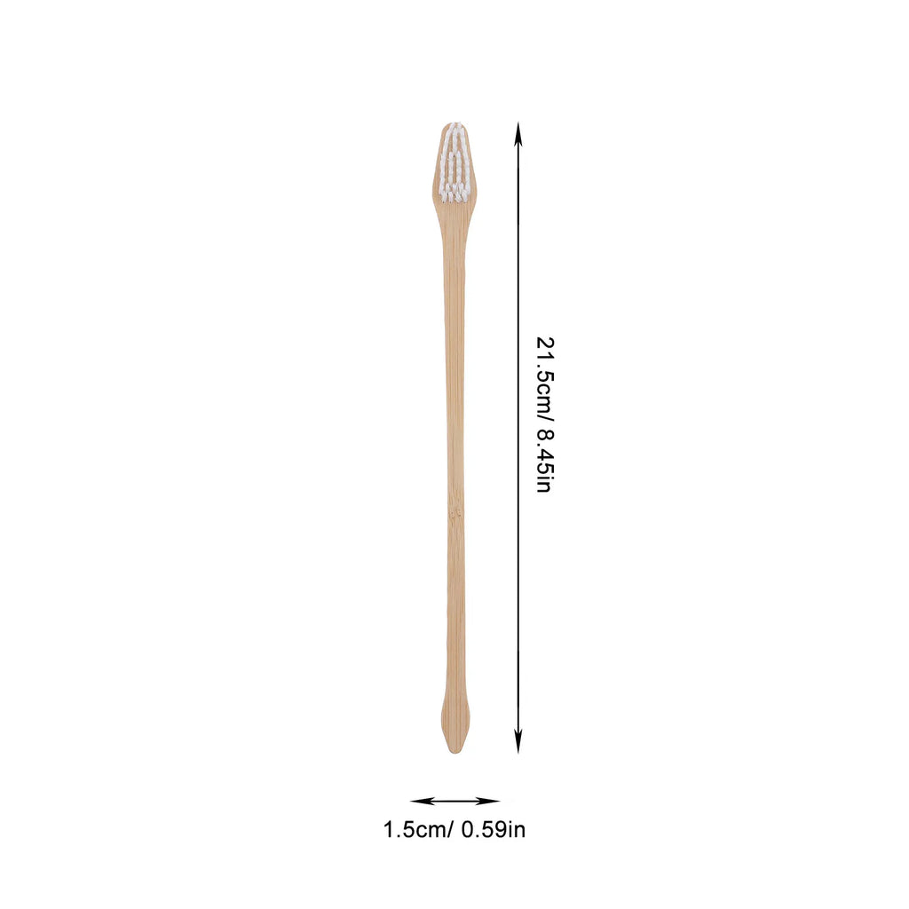 2Pcs Pet Toothbrush Double-Head Bamboo Handle Non-Slip Comfortable Dog Cat Oral Cleaning Tool Prevent Plaque Tartar Gingivitis