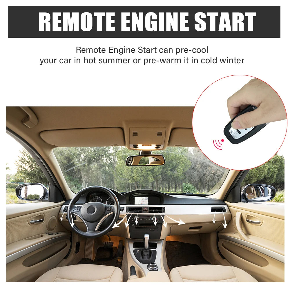 Smartphone Control Universal Remote Start Kit Car Start Stop Keyless Entry System One-button Start Push Systems Zpaxo